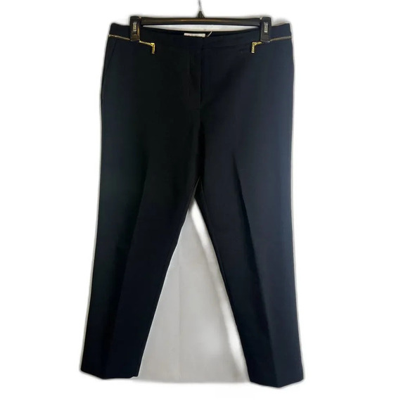 Calvin Klein Black Straight Leg Trouser with‎ Zipper Detail Plus Size 14 - Picture 1 of 10